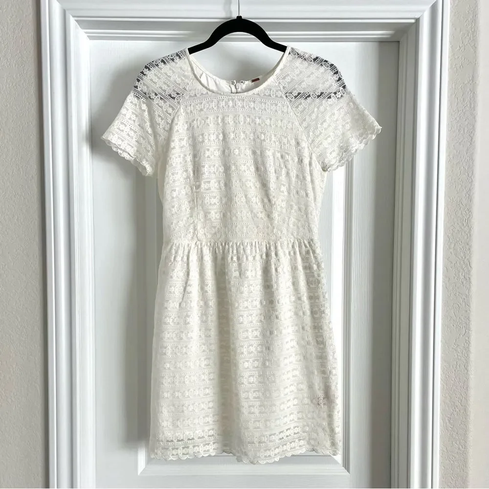 Free People Candy Ivory Lace Vintage Inspired Mini Dress - Picture 4 of 14